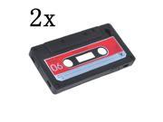 2x Black Protective Retro Cassette Tape Silicon Case Cover for iPhone 4S 4G
