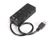 4 Ports USB 3.0 External Hub Adapter with On Off Switch For PC Notebook Laptop