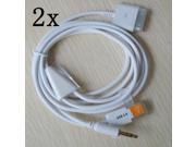 2pcs 3.5mm Car AUX Audio USB Dock Cable for iPod iPhone 3G 4
