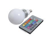 E14 RGB Globular LED Lamp Bulb Ball Bulb Light AC 85 265V 3W