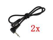 2 pcs 30cm 12 2.5mm Plug Jack to Male Flash PC Sync Cord Cable for Trigger Camera