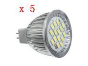 5pcs MR16 6.4W 480 530LM White SMD 5630 LED Spot Light Bulb 10V 18V AC