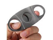 Silver Stainless Steel Pocket Cigar Tobacco Cutter Knife Double Blades Scissors