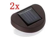 2 pcs Outdoor Solar Powered LED Path Yard Wall Landscape Garden Fence Lamp