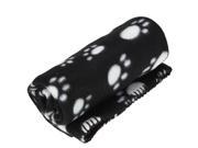 Baby Pet Dog Cat Paw Prints Fleece Blanket Mat Bed Cute Lovely Warm Soft Black