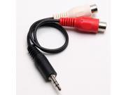 2pcs 3.5MM STEREO Jack Male to 2X RCA PHONO Female Adapter Splitter M F Cable Lead 25cm