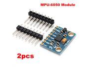 2pcs! MPU 6050 3 Axis Accelerometer Sensor Gyroscope 6DOF Module 3.3V 5V For Arduino