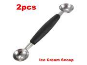 2 pcs! Stainless Steel Dual Double End Melon Fruit Baller Scoop Icecream Desert Spoon