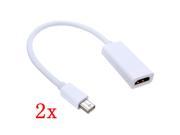 2 pcs Mini Display Port Male to HDMI Female Adapter Cable For HDTV MAC Macbook AIR PRO