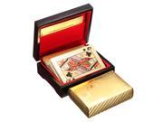 24K Karat Gold Foil Plated Poker Playing Card with Wood Box and Certificate