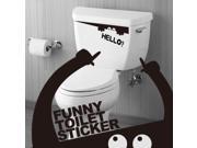 2pcs Creative Toilet Monster Hello Bathroom Decal Funny vinyl sticker wall art