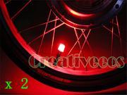 2pcs Cycling Bike Bicycle Car Tyre Wheel Valve Stem Cap LED Light Lamp Bulb Red