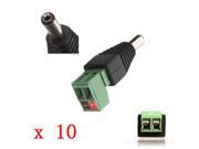 10X 2.1mm DC Male Jack Plug Power Adapter Connector for CCTV Security camera