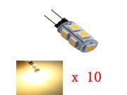 10pcs Warm White Car G4 9 LED Super Bright 5050 SMD Marine light Bulb Lamp DC 12V