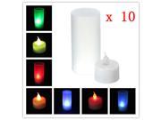 10pcs Romantic 7 Color Change Flickering Flicker Light Flameless Battery Operated Tealight LED Candles Decoration Christmas Gift