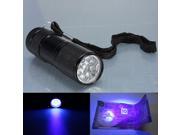9 LED UV Ultra Violet Flashlight Light Lamp Torch Forensics CSI Detection Blood Urine Invisible Ink Marker