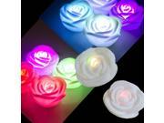 Changing 7 Colorful Rose Flower LED Light Night Candle Light Lamp Christmas Gift
