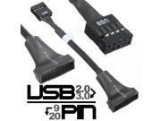 USB 2.0 9 Pin Motherboard Female to USB 3.0 20 Pin Housing Male Cable adapter