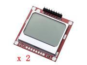 2 x 84x48 Pixel LCD Module White Backlight Adapter Led PCB For Nokia 5110 Arduino