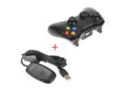 2.4GHz Wireless Remote Shock Gamepad Joypad Game Controller PC Wireless Controller Gaming USB Receiver Adapter For Microsoft XBOX 360 Black