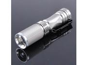 Silver Mini CREE Q5 LED Flashlight Torch Light Lamp 600Lm 7W ZOOMABLE Zoom 14500