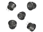 5Pcs Mini Round Black 2 Pin SPST ON OFF Rocker Switch Button Black Rated Current