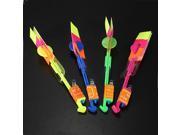 4pcs Amazing LED Flying Toy Rocket Rotating Flashing Light Arrow Helicopter Toy Party Outdoor Fun