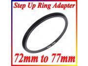 72mm 77mm 72 77 72 to 77 Metal Step Up Ring Lens Filter Stepping Adapter Black
