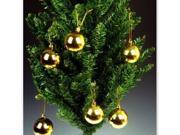 12x Golden Balls Christmas Tree Ornaments Decorations Baubles Vintage Shiny 60mm 6cm
