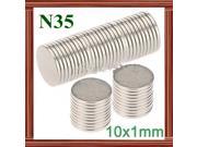 100Pcs 10mm x 1mm Super Strong Disc Rare Earth Neodymium Magnet Magnets N35