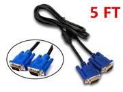 15 PIN 1.5 M 5FT SVGA VGA MONITOR M M MALE TO MALE EXTENSION CABLE for CRT LCD TV pc laptop