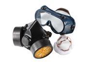 Double Cartridges Filter Cotton Chemical Respirator Anti Dust Mask Eye Goggles