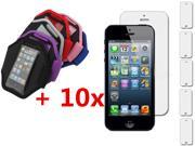 Running Gym Sports Armband Arm Band Case Cover Pouch Belt Bag For iPhone 5 5G 4S 10x Full Front Clear LCD Screen Protector Guard Film Skin Cover for Apple iPh