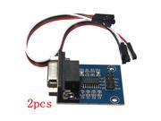 2pcs 5V MAX3232 RS232 Serial Port To TTL Converter Module DB9 Connector W 4Pin Dupont Cable