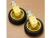 2pcs Smart Car Robot Plastic Wheel Tire Tyre DC 6V Gear Motor for Robot set