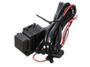 12V 2 USB Waterproof Motorcycle Power Adapter Charger Cable for iPhone iPad MP3