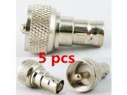 5 pcs Details about BNC Female to UHF Male PL 259 Coax RF Jack Straight Adapter Connector Convertor