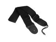 Black Nylon Acoustic Electric Guitar Strap With Soft Leather Ends