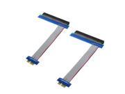 2 PCS PCI E Extension Cable Flex Ribbon 1x To 16x Riser Card Adapters