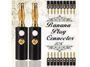 40 pair Cable Amp 4mm Gold Plated Audio Banana Speaker Plug Connector Jack Screw