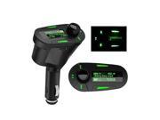 LCD Car Kit MP3 Player Wireless FM Transmitter Modulator USB SD MMC Remote control 360 degree rotation green