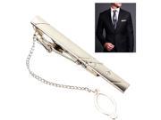 Men Fashion Metal Silver Tone Necktie Tie Bar Clip Decor