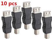 10 pcs USB Type A Female to USB Type B Male Port Converter Adapter Connector Changer pc laptop