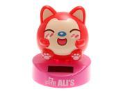 Red Ali Pattern Solar Power Waving Hand Lucky Plutus Cat Toys gift for baby child children