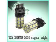 2pcs T25 3157 27 SMD 5050 LED Brake Stop Parking Signal Light Lamp Bulb White