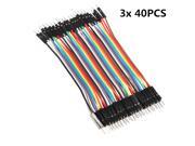 3 x 40pcs 1 pin 10cm 2.54mm Male to Male Breadboard Jumper Wire Cable for Arduino