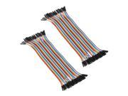 2x 40 Pcs 20cm 2.54mm Female to Female Color Dupont Line Jumper Cable Wires For Arduino