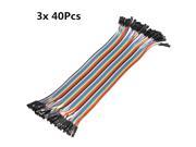 3x 40 Pcs 20cm 2.54mm Female to Female Color Dupont Line Jumper Cable Wires For Arduino