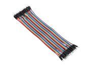 New 40Pcs 20cm 2.54mm 1p 1p Male to Male Breadboard Color Line Jumper Cable Wire Wires Connector for Arduino