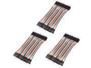 3x 40pcs 1 pin 10cm 2.54mm Male to Female Breadboard Color Jumper Wire Cable for Arduino DIY